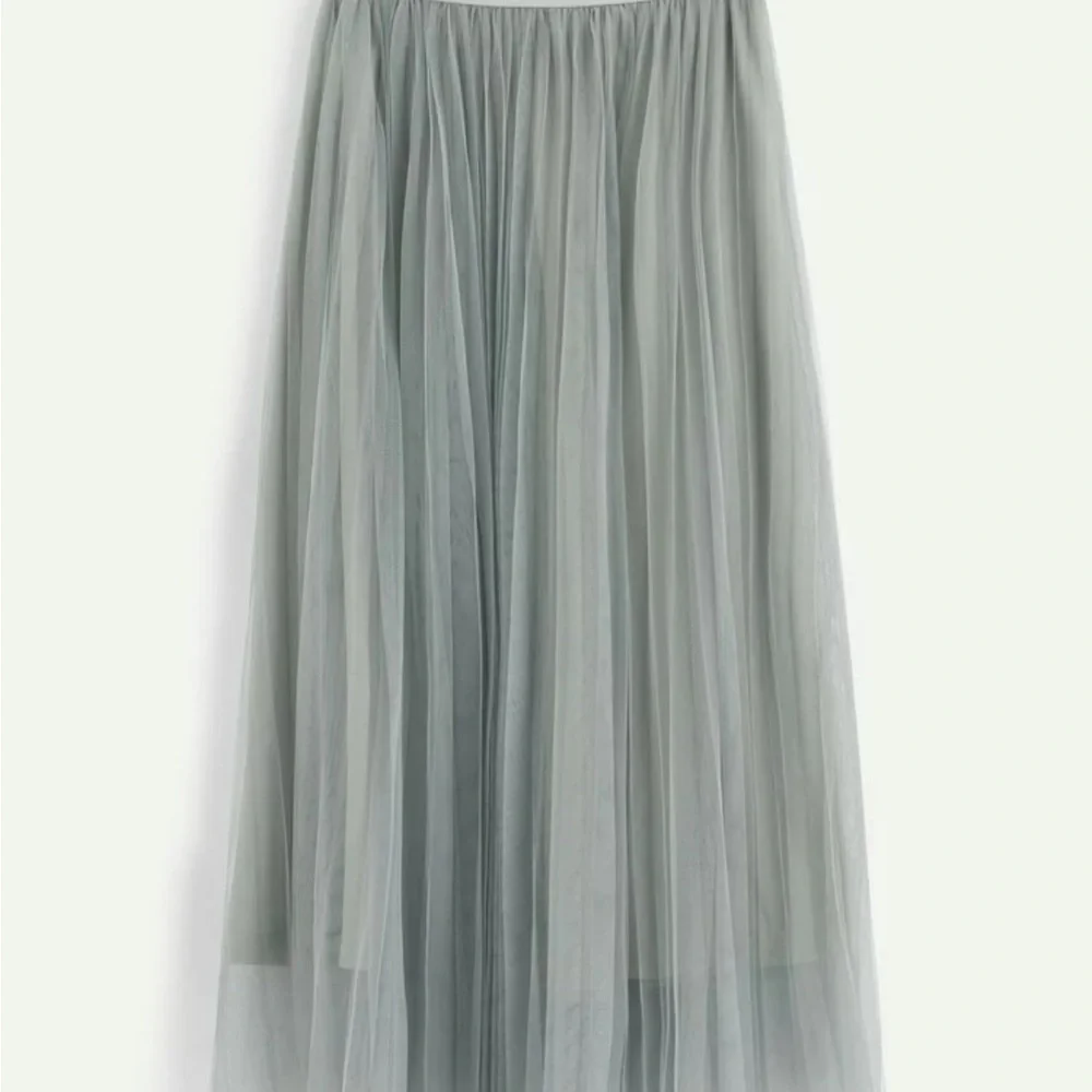 Boho khaki pleated mesh skirt - Picture 8 of 16
